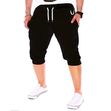 Zogaa телячья длина Мужские Спортивные Повседневные одноцветные летние тренировочные брюки беговые короткие брюки подходят эластичные повседневные спортивные