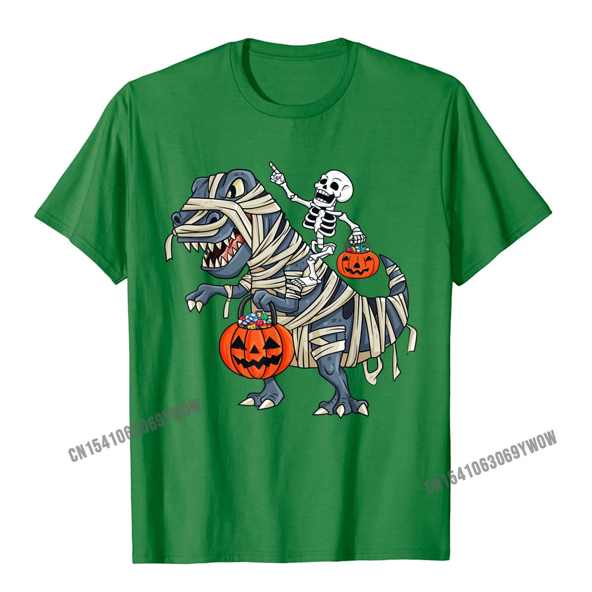 Tees Casual T Shirt Mother Day 2021 Discount Group Short Sleeve 100% Cotton Crewneck Mens Top T-shirts Group Drop Shipping Skeleton Riding Mummy T Rex Halloween Boys Girls Kids T-Shirt__628 green