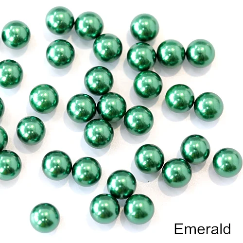 Emerald 8 мм 34 цвета круглый жемчуг Смола Имитация амулеты ювелирные бусины без отверстий для DIY ремесло украшение для альбома B1285 - Color: Emerald