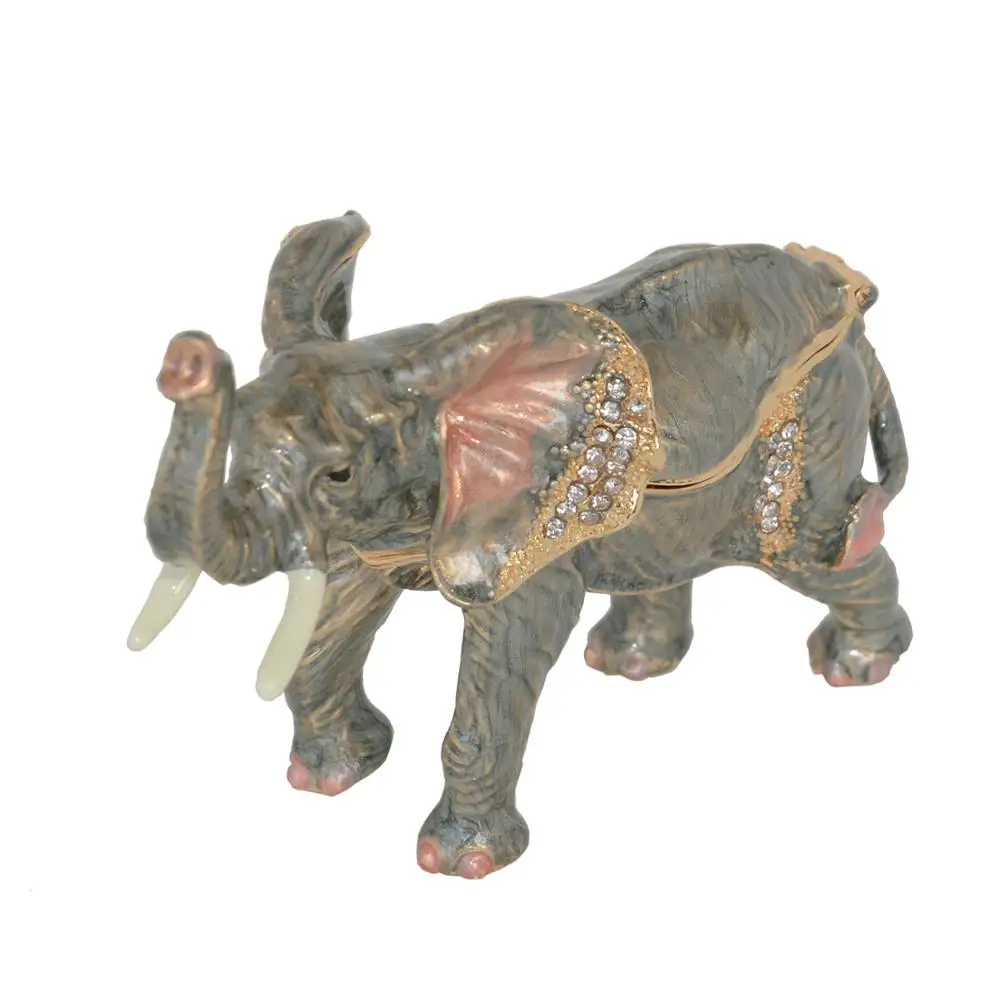 Elephant Trinket Box, Metal Miniature Figurines, Ring Holder, Home Decoration