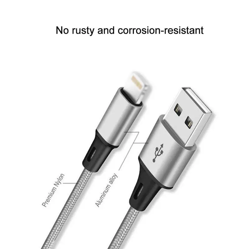 Мульти USB кабель-3 в 1 зарядный кабель нейлоновая оплетка 4 фута(1,2 м) алюминиевый разъем usb зарядный шнур совместим с iPhone, iPad