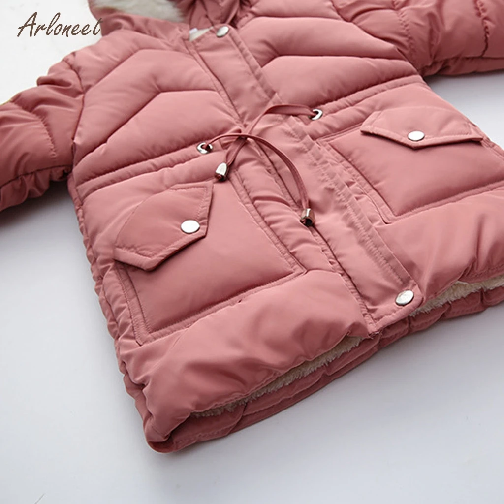 ARLONEET теплые куртки для девочек на молнии; сезон осень-зима; плотная теплая зимняя верхняя одежда с капюшоном; пальто для девочек; куртки; пальто; детская одежда