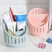 Portalápices de plástico cesta compacta para la repisa del baño de la cocina hogar organizador para escritorio de oficina Set caja de almacenamiento