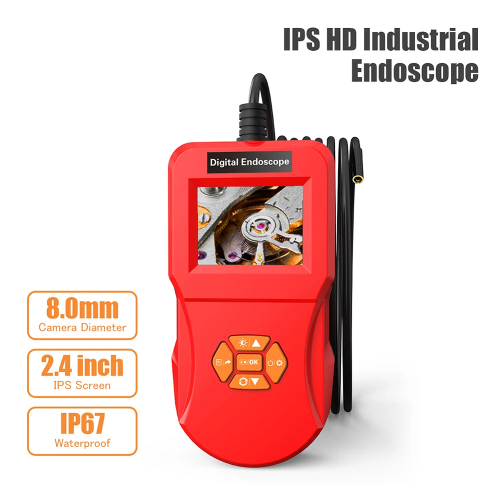 

Industrial Endoscope Inspection Camera with 5.5mm Micro Snake Camera IP67 Waterproof 6 Adjustable LED Light Borescope