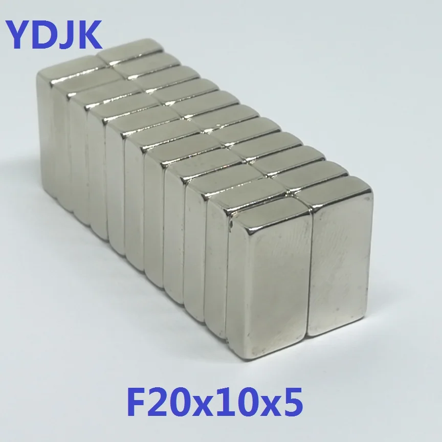 100 шт./лот N35 прямоугольный магнит 20x10x5 супер сильный мм неодимовый кубовидный 20*10*5