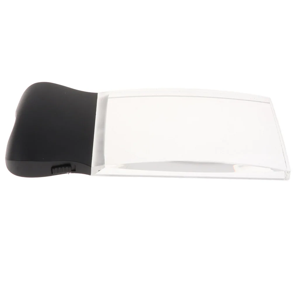 Rectangular Magnifying Glass with LED Light Handheld Magnifier Light For Low Vision Seniors Reading, with Drawstring Pouch