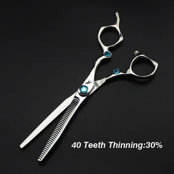 

6.0inchs with blue stones Freelander high quality Professional straight &Teeth scissors Thinning Shears