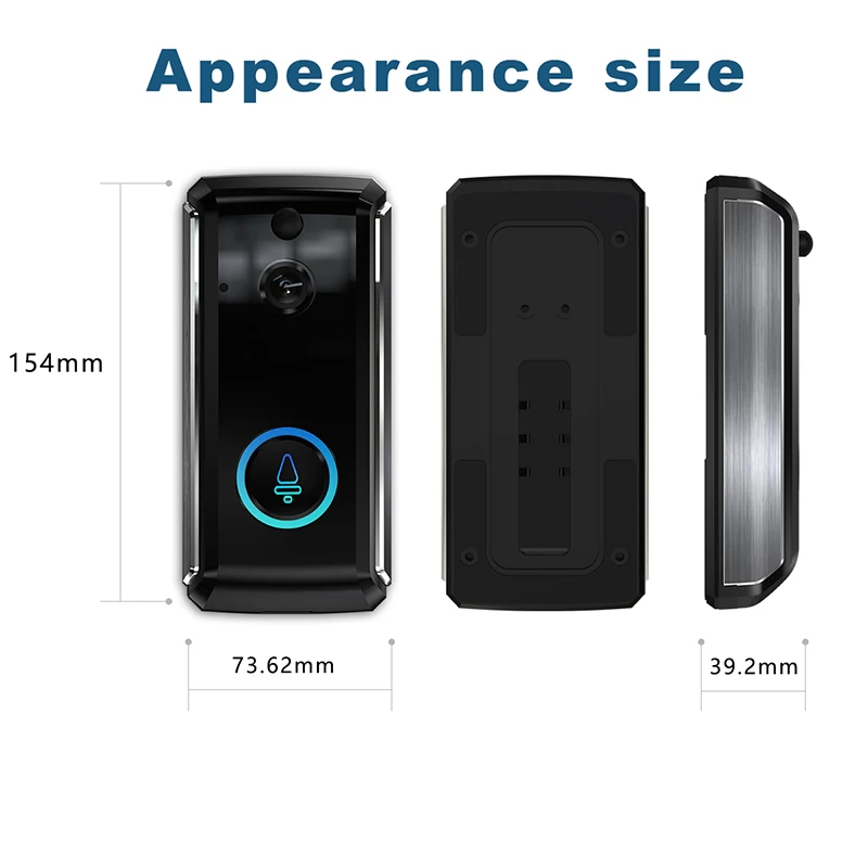 

Small Smart Doorbell 1080P Wireless Visual Home Alarm WiFi Phone Remote Control Doorbell Accessories