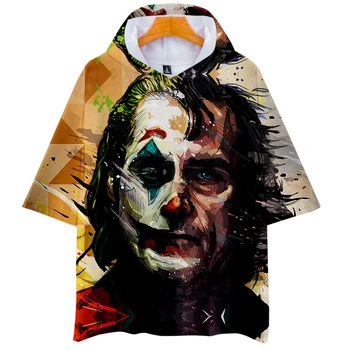 

JOKER Print Hooded T-shirt Men/Women Summer Fashion Casual Harajuku Soft Short Sleeve T-shirt Hot Sale