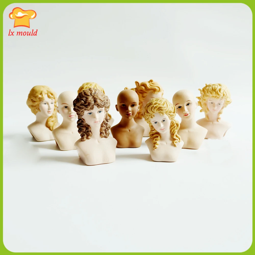 New 3D Doll Bust Molds Plaster Resin Handmade Soap Candle Body Mould