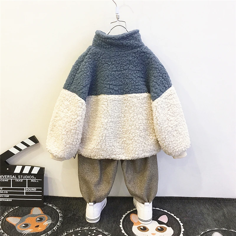 New winter Autumn Baby Boys Clothes Cotton thick toddler girl Hooded Sweatshirt Children's Kids Casual Sportswear Clothing