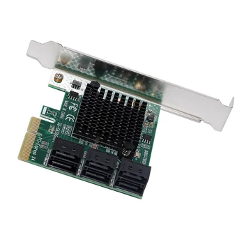 

1Pcs PCI-E PCIe 4x To 6Port Sata 3.0 Expansion Controller Card Adapter