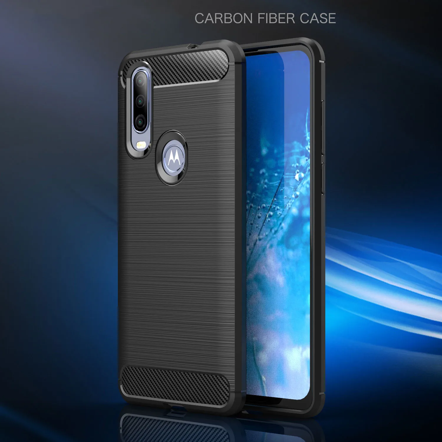 Для Motorola One Action Case мягкий силиконовый Полный чехол матовый Стиль углеродного