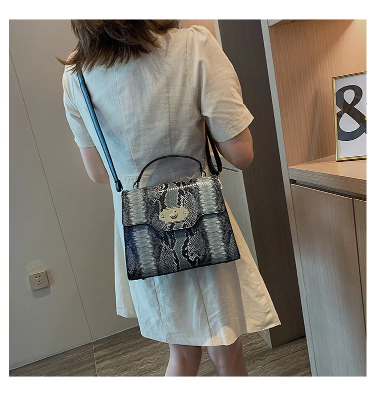 Female Small Messenger Handbag Women Tote Bag Faux PU Leather Colorful Snake Skin Bag Square Shoulder Python Bags for Women 2019 (15)