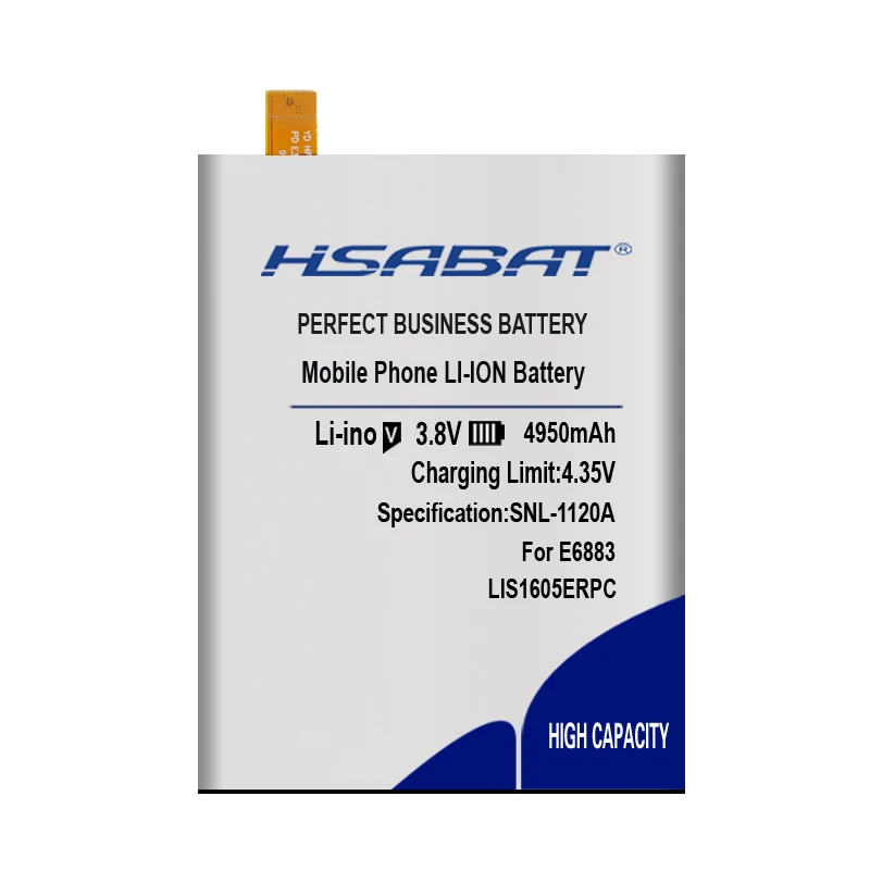 HSABAT 4950 мА/ч, LIS1605ERPC Батарея для SONY Xperia Z5 Премиум Z5P двойной E6883 E6853