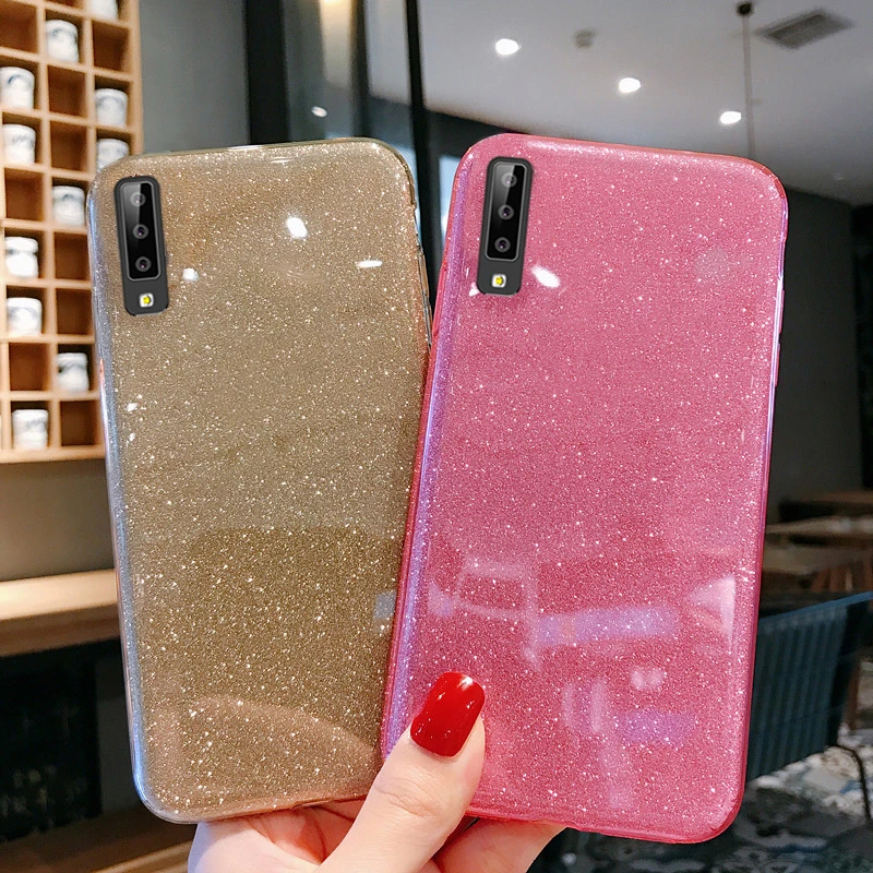 Glitter Flash powder three in one Phone Case For Samsung Galaxy J4 J6 Plus J8 J2 PRO 2018 j7 j5 2017 j730 Pro j3 2016 J7 MAX |