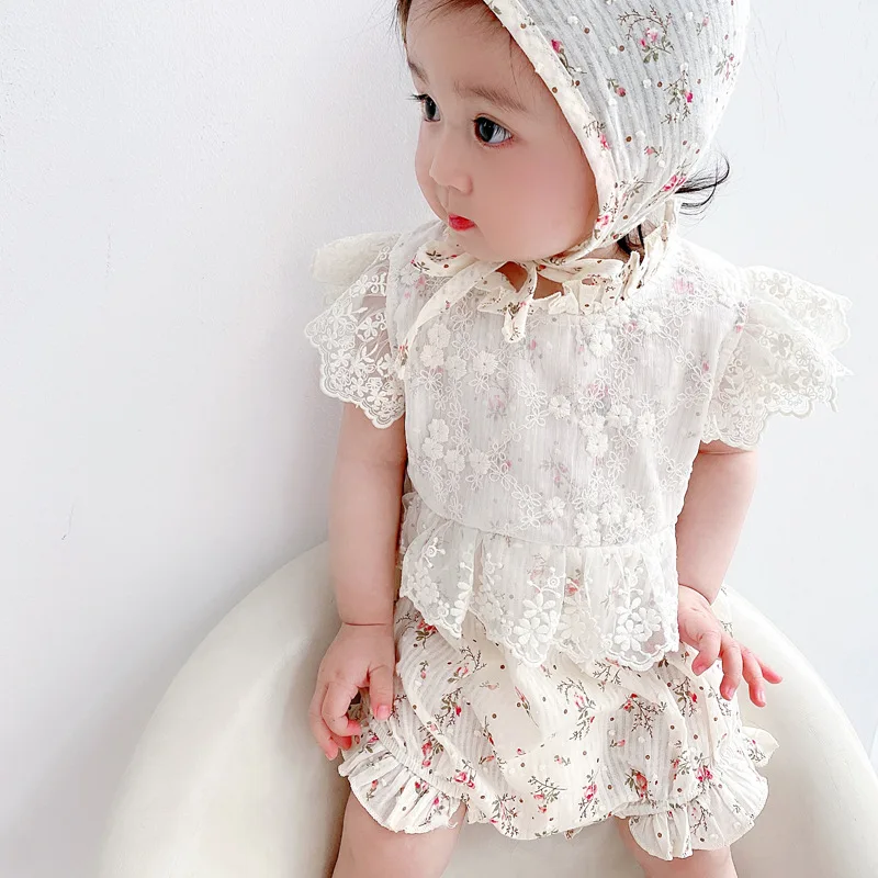 21 Summer Baby Short Sleeve One Piece Clothes Korean Version Foreign Style Pack Fart Broken Flowers Send Hat Aliexpress