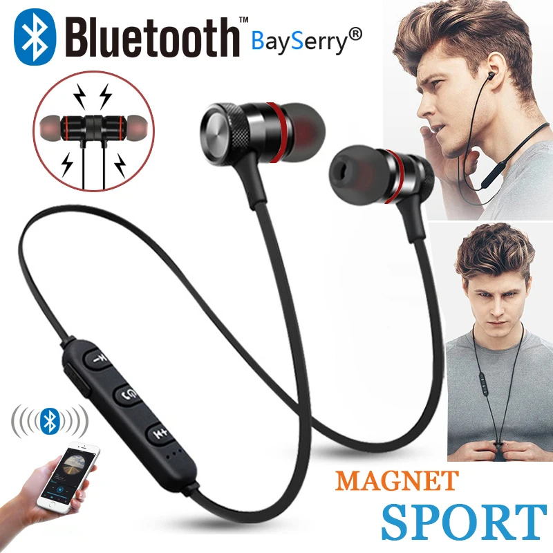 BaySerry Bluetooth 5 0 Беспроводная гарнитура стерео наушники спортивные магнитные для
