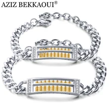 AZIZ BEKKAOUI, милые браслеты из нержавеющей стали, высокое качество, Dialable Abacus, пара браслетов, модный, золотой, серебряный цвет