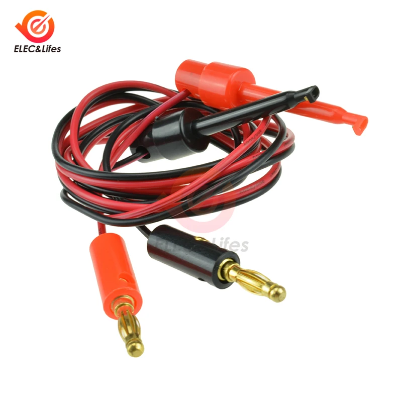 

1 Pair 4mm Banana Plug to Test Hook Clip Lead Cable Gold Plated For Multimeter Test Lead Cable Equipment Connector