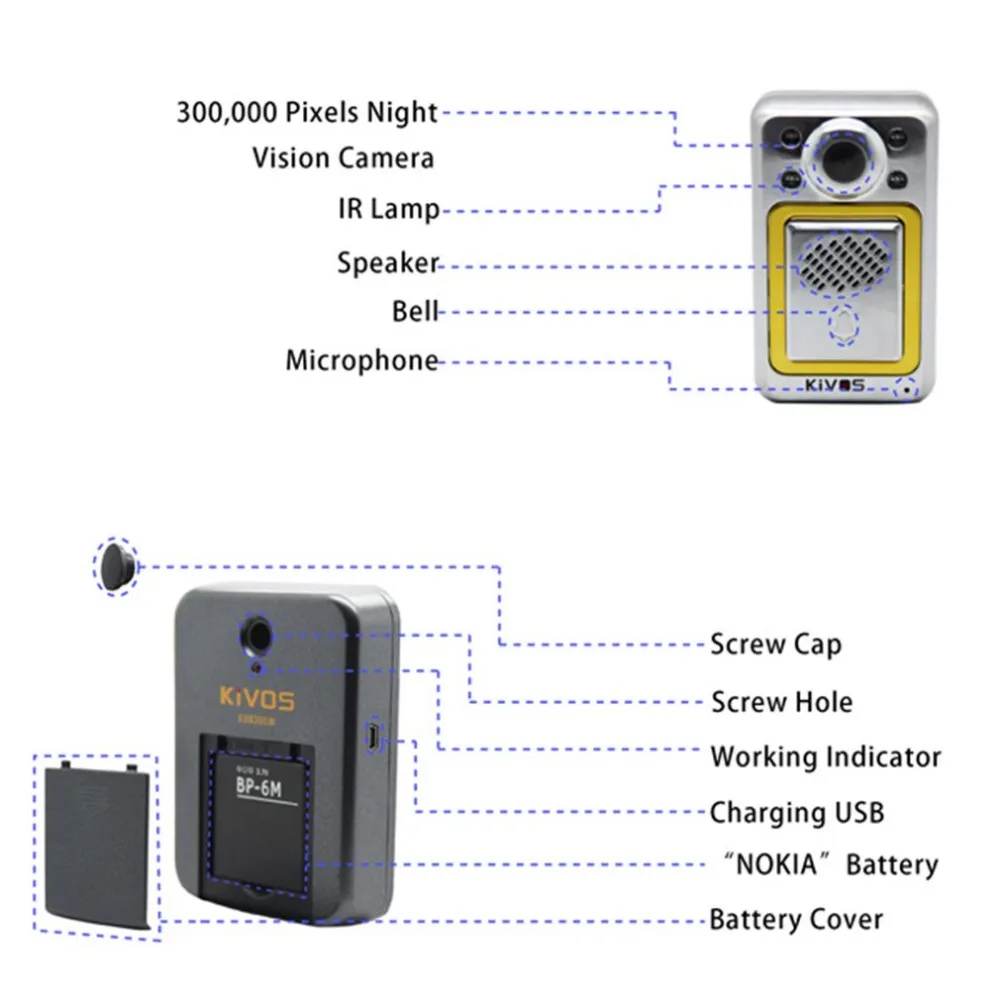 KiVOS 2,4 ГГц 3," цифровой дверной глазок беспроводной дверной глазок видео дверной звонок камера монитор для дома квартиры