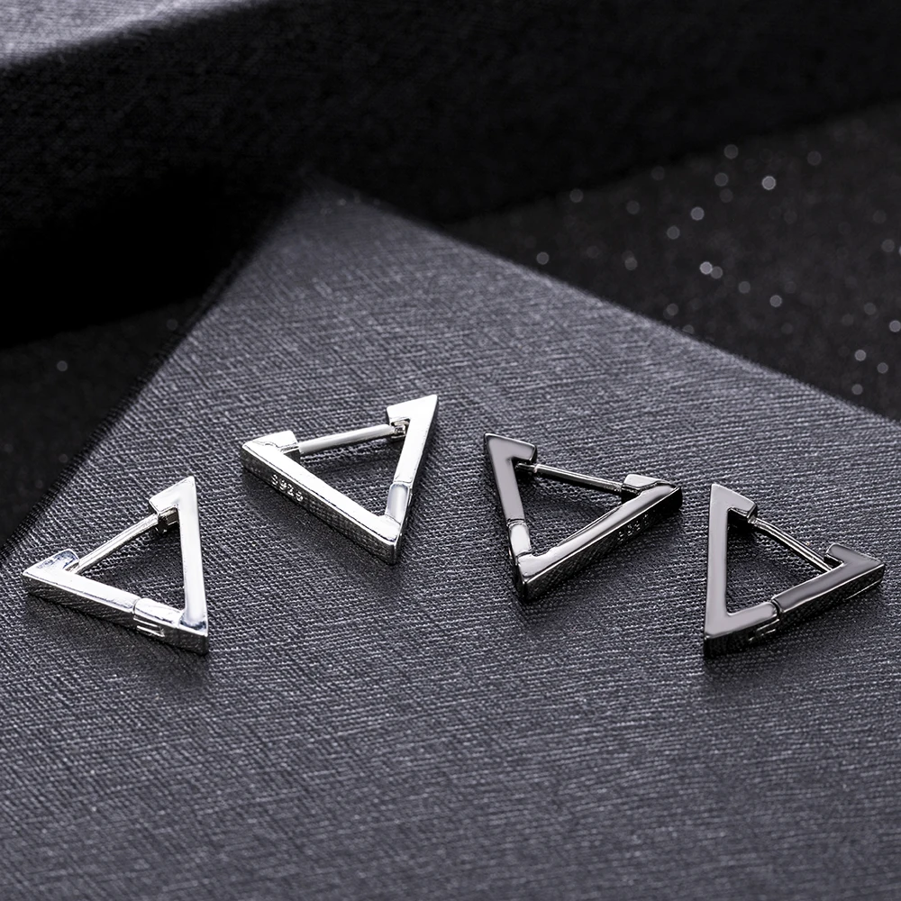 New Fashion Creative Geometric Men Women Triangle Earrings Silver Black Gifts Aretes De Mujer Modernos