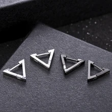 New Fashion Creative Geometric Men Women Triangle Earrings Silver Black Gifts Aretes De Mujer Modernos