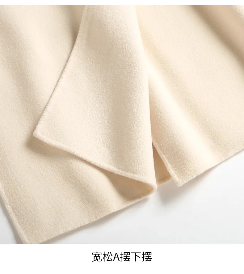 women's winter overcoats black white Double-sided wool cashmere outwear autumn plus size ladies fashion long sexy free ship