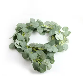 

New Artificial Fake Eucalyptus Garland Willow Green Long Leaf Plants Greenery Foliage Wall Hanging Style Home Garden Decor