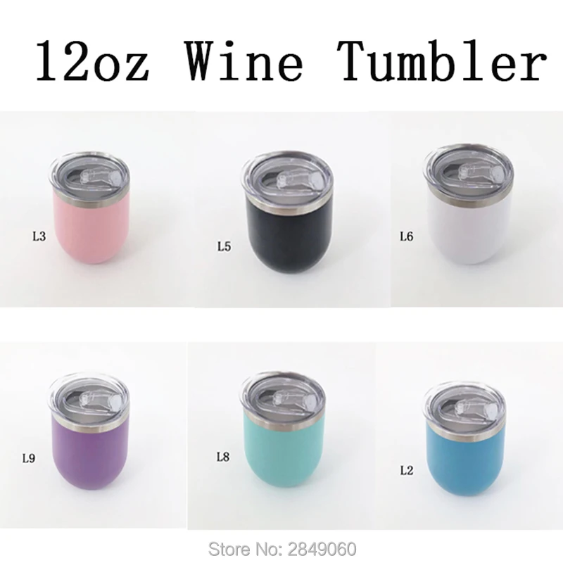 

12oz Wine Tumbler With Seal Lids 1pcs Beer Cup Stainless Steel Wine Glass Coffee Mug Vacuum Thermos Party Christmas Gift