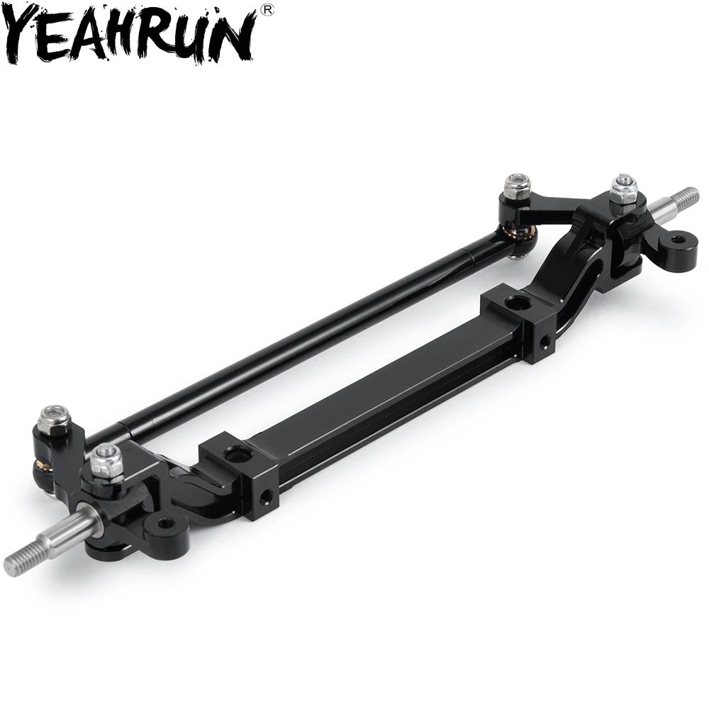 YEAHRUN Металлическая черная передняя ось рулевая тяга для 1/14 Tamiya RC трактор грузовик