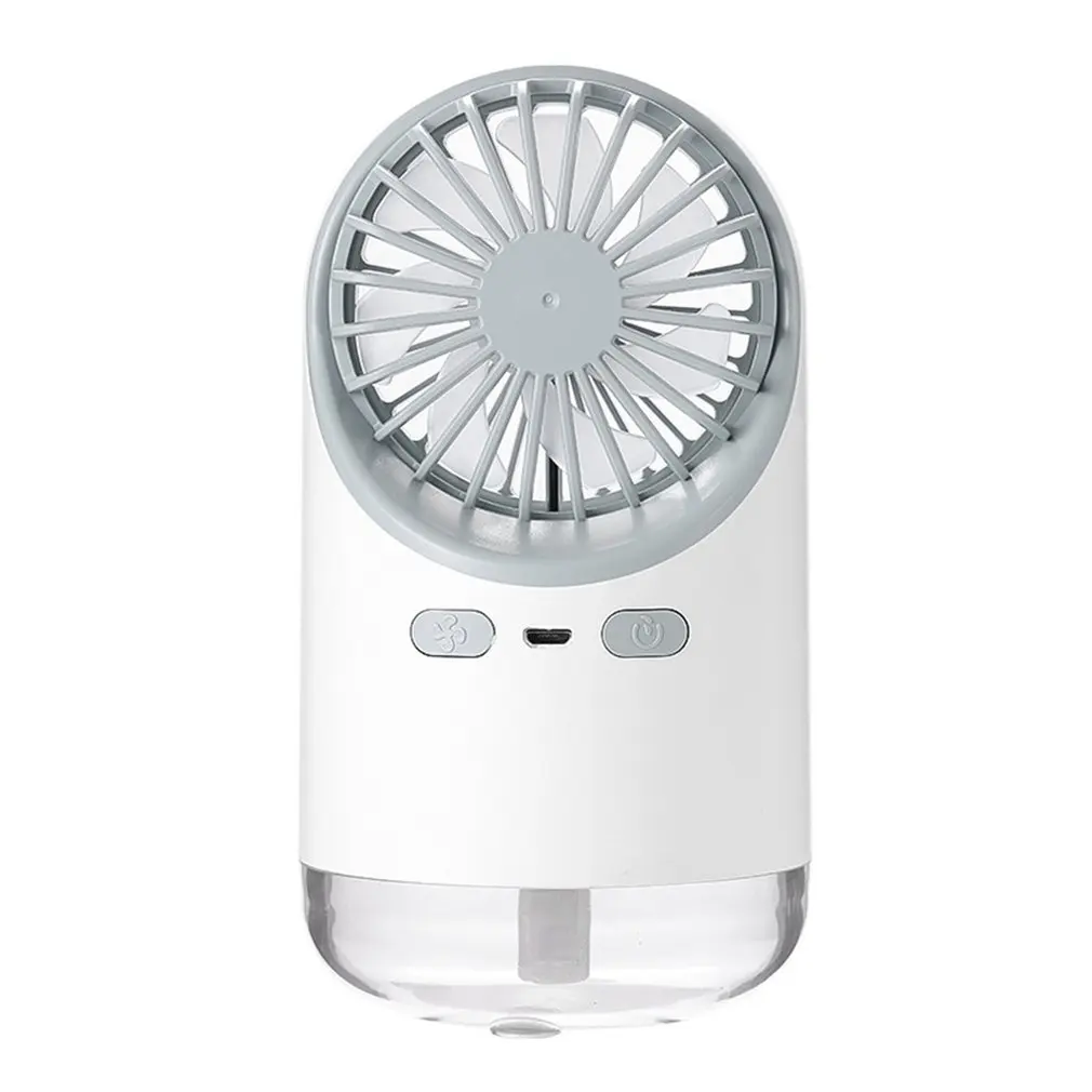 

3 in 1 multi-function humidification fan mini table mute small fan USB charging portable handheld fan
