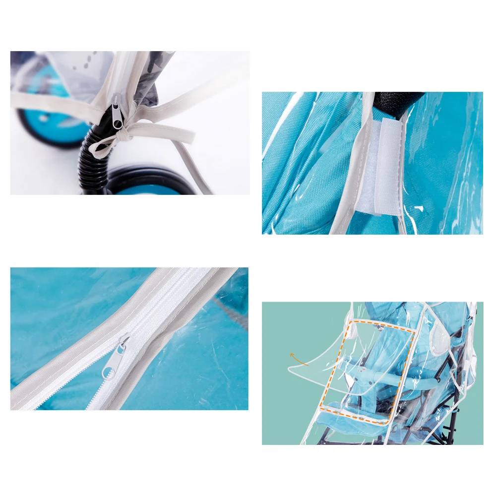 Универсальный Водонепроницаемый дождевик для детских колясок прозрачный ЭВА-пластик ветер грязезащитная прокладка молния открытый