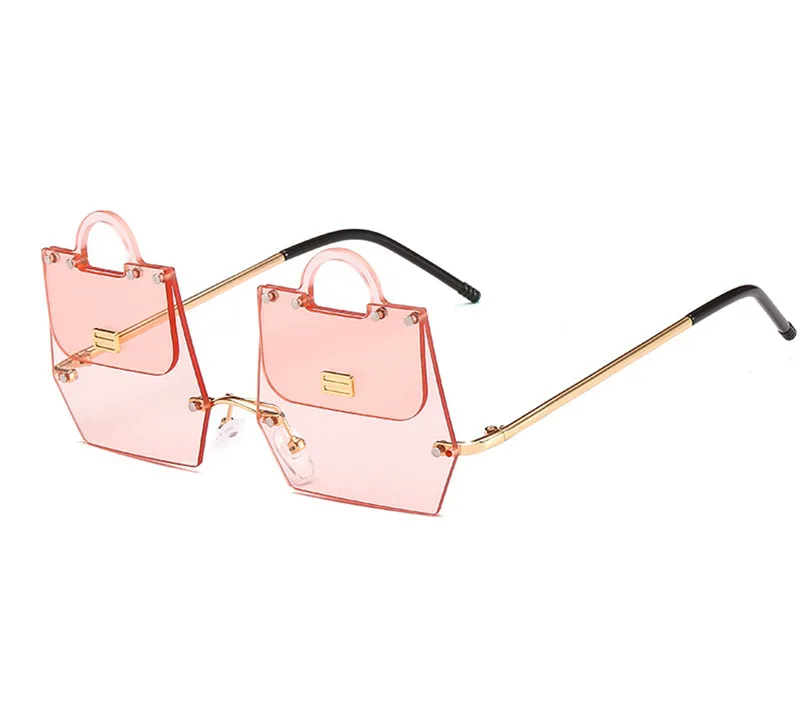 new trend personality handbag sunglasses women's irregular metal box catwalk fashion tide cool sunglasses glasses