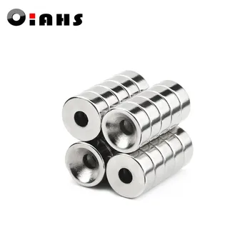 

200pcs 12 x 5 mm Hole: 4mm super Strong Round Neodymium Countersunk Ring Magnets Rare Earth N50 Free Shipping
