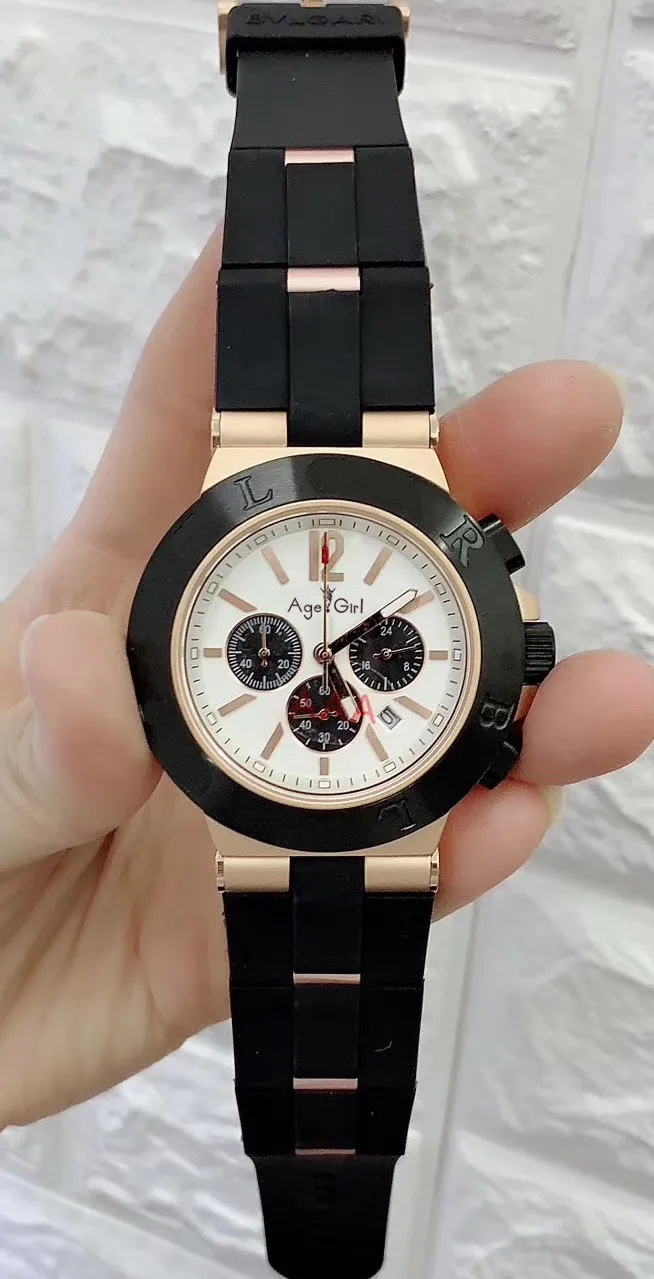 

Luxury Brand New Men Stainless Steel Rose Gold Rubber Silver Black White Chronograph Sapphire Classic Diagono Sports Watch AAA+