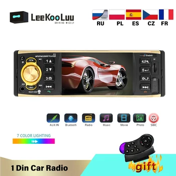 

LeekooLuu 1 Din Car Radio 4'' MP4 Video Car Player Bluetooth Steer Remote Control USB FM Autoradio Stereo Cassette Recorder