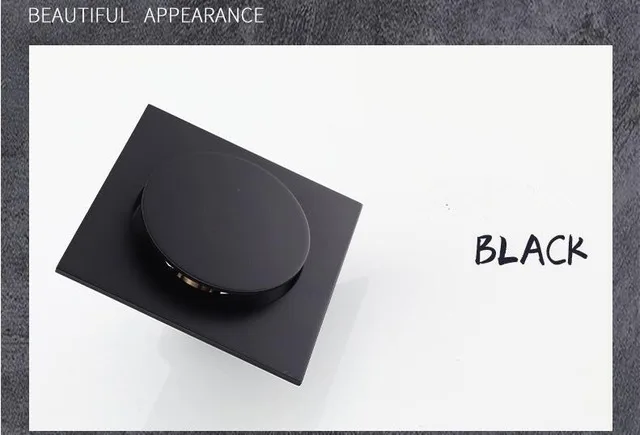 مصفاة أرضية مربعة قياس 10 × 10 سم، نحاس أسود/كروم.