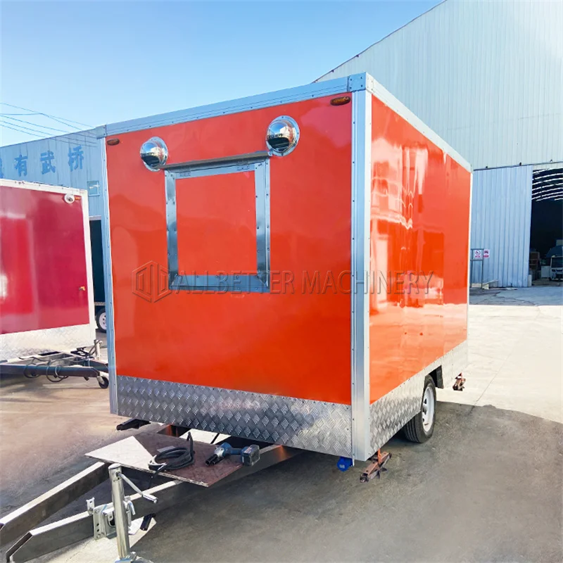 Street Catering Food Trailers Fully Equipped Taco Truck Snack Kitchen Pizza Coffee Cart BBQ Trailers Cheap Mobile Food Truck