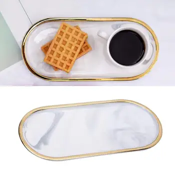 

Nordic Style Ceramic Plate Marble Cake Storage Tray Jewelry Tray Earrings Bracelets Necklaces Organizer Photography Props