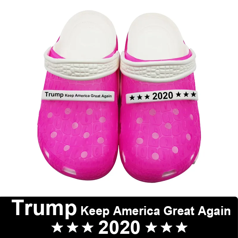 

2020 Trump Keep America Great Again Crocse Zapatos De Mujer Enjoy The Spirit Funny Croks Shoes Woman Beach Flat Clogs Sandals