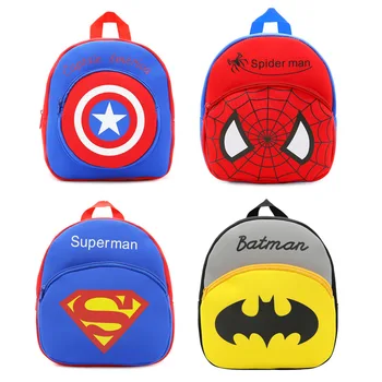

Baby Neoprene Backpack Cute Cartoon high quality superman Spiderman Plush Bag Soft Toy Children s gift School Bag For 2-4 Years