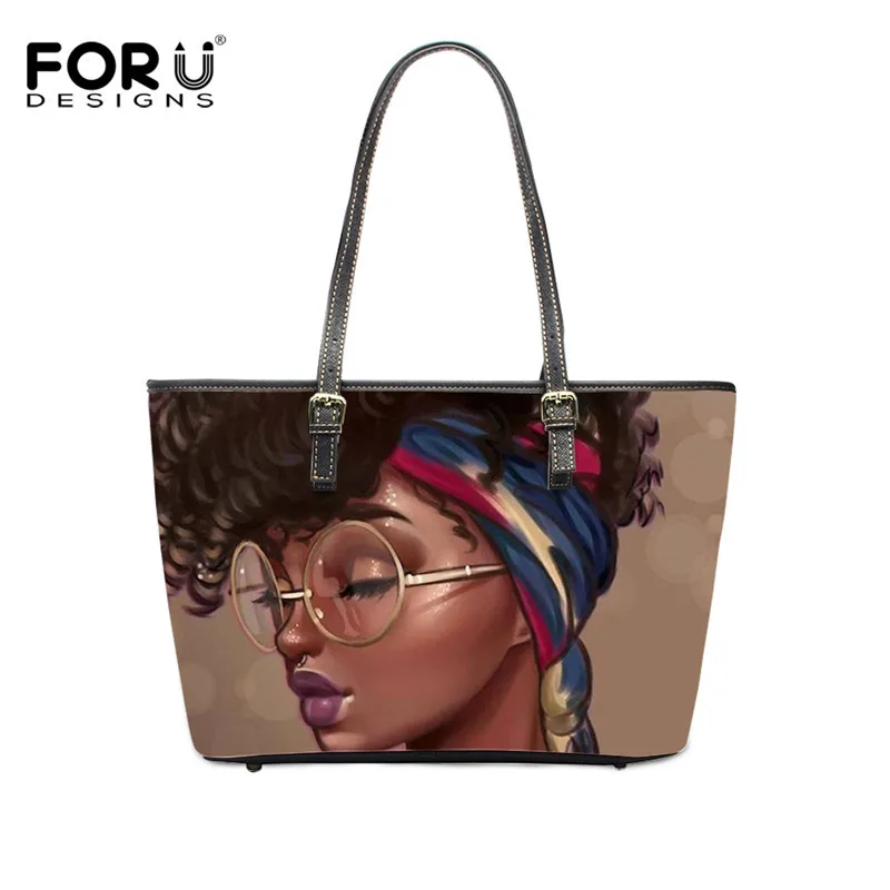 FORUDESIGNS, черные, африканские женские сумки через плечо, повседневные женские Сумки из искусственной кожи, Большая вместительная сумка-мессенджер для девушек - Цвет: HK4147DP