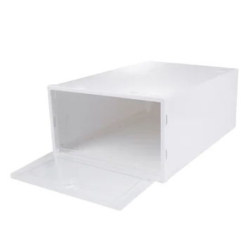 

6pcs Shoes Box Drawer Type Shoe Box Thicken Transparent Shoes Organizer Dustproof Shoes Display Box (White)