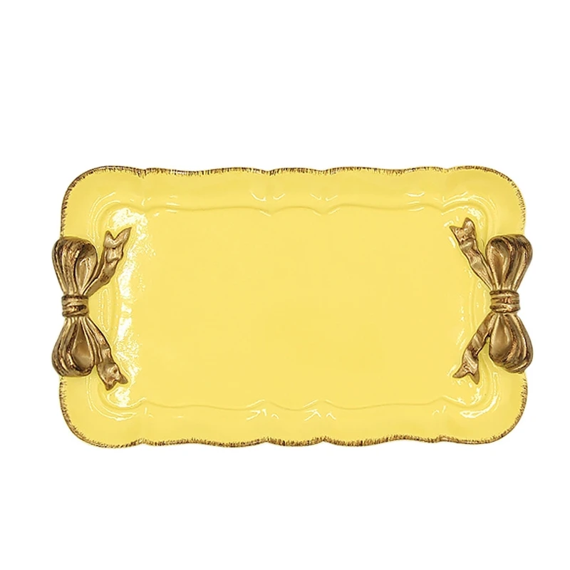 

European Retro Bow Storage Tray Resin Decoration Jewelry Fruit Tray Food Storage Box Cosmetics Storage Box