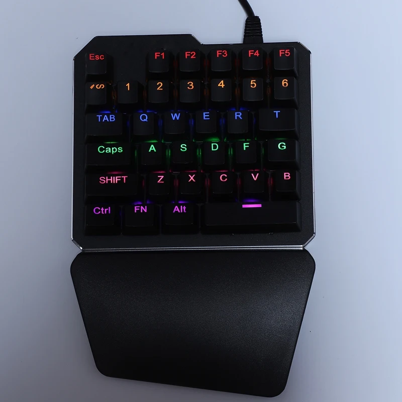 

35 Keys Blue Switch Mini Gaming Keypad LED Backlight Wired USB Keyboard One Handed Mechanical Keyboard for Laptop