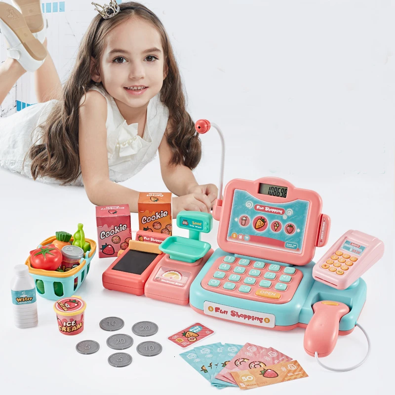 deAO Ice Cream Toy Play Store for Kids, Cash Register Toy Ice