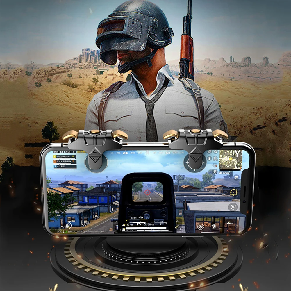 1 пара металлический триггер геймпад для PUBG мобильные игровые контроллеры iPhone