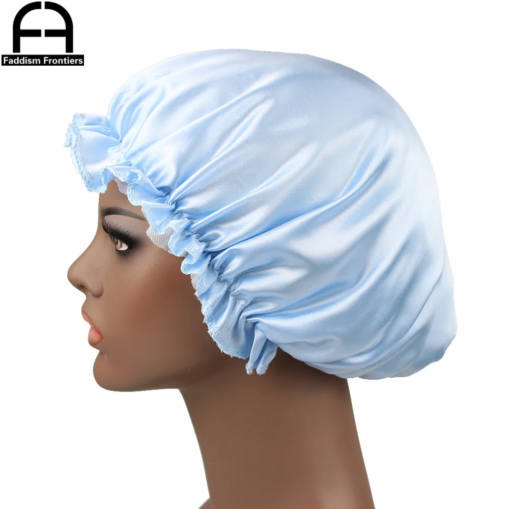 Women Satin Bonnet Mesh Lined Pattern 
