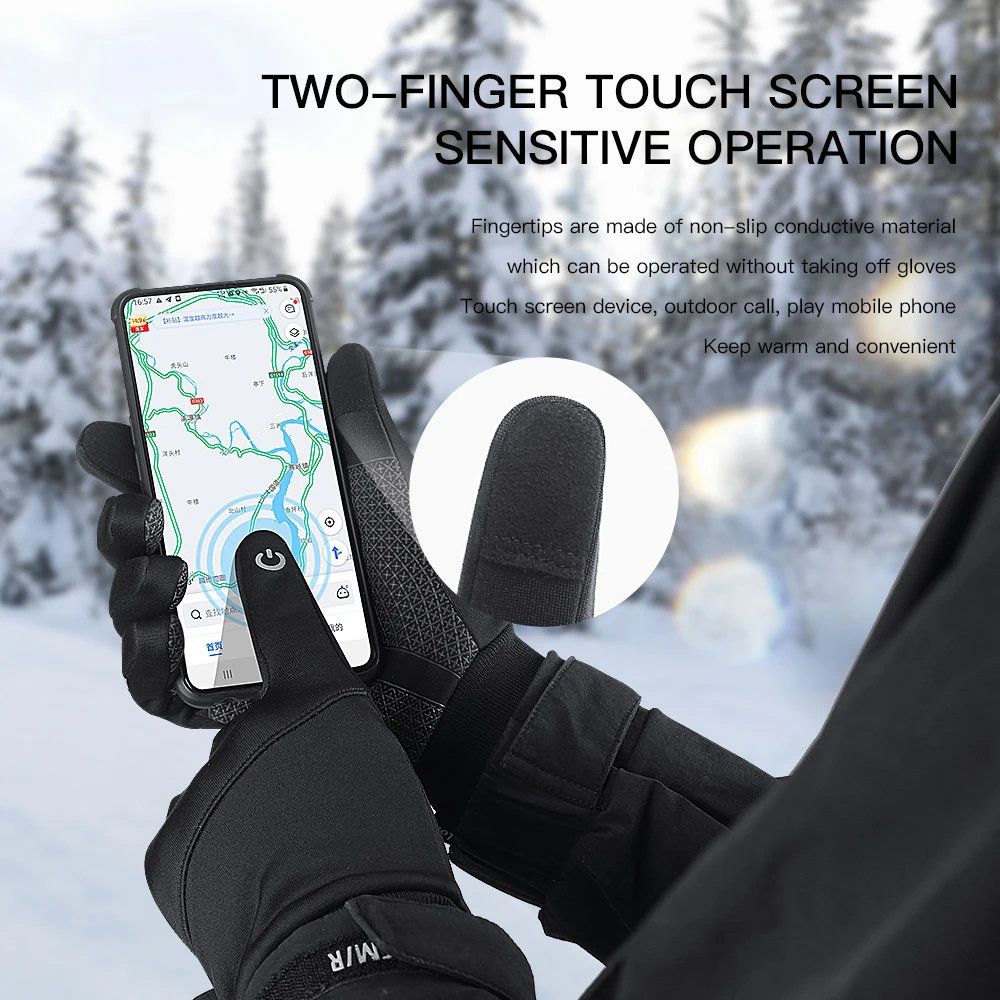 Cycling Gloves Men Winter Touch Screen Waterproof Windproof Bicycle Sports Mitten Warm Fleece Bike Motorcycle Ski Riding Gloves